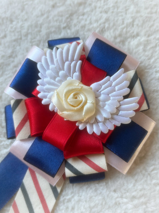 Winged Rose Ribbon Rosette