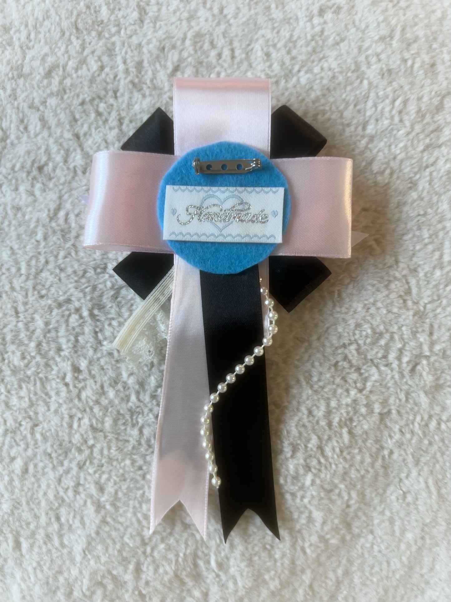 Noir Blush Ribbon Rosette