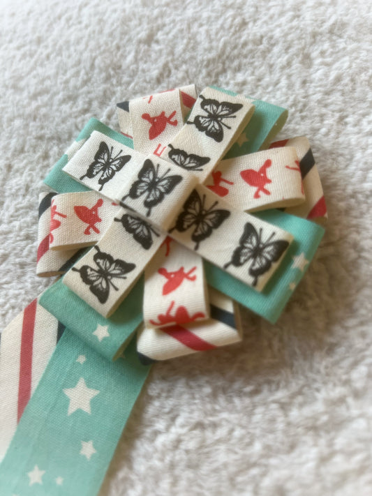 Butterfly & Stars Cotton Ribbon Rosette