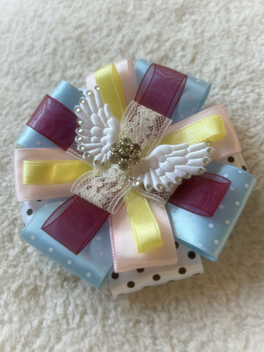 Silver Wing Ribbon Rosette
