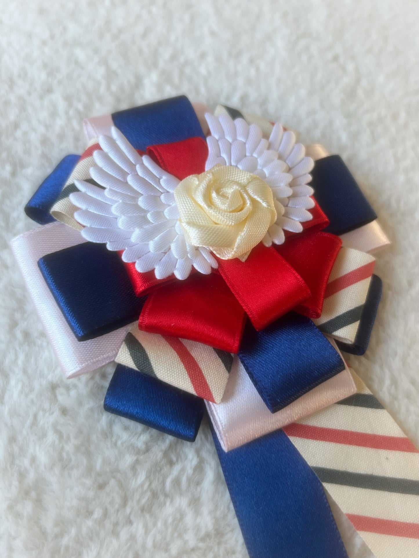 Winged Rose Ribbon Rosette