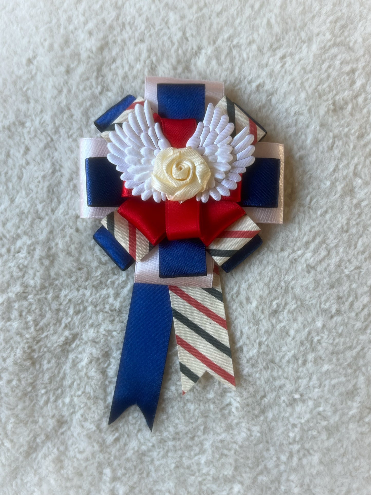 Winged Rose Ribbon Rosette