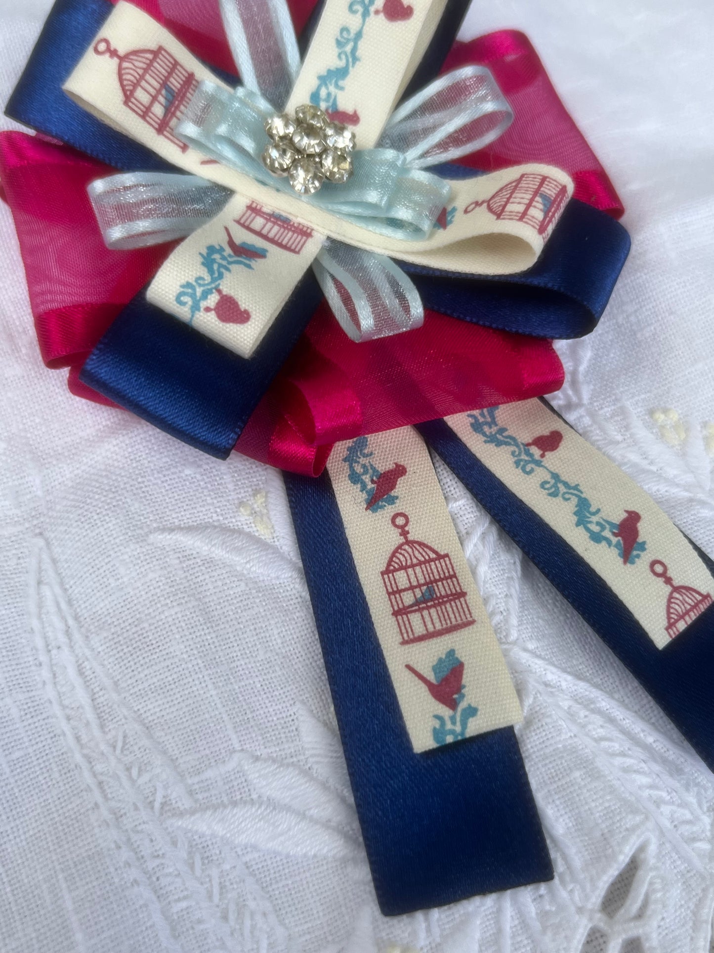 Blooming Birdcage Ribbon Rosette