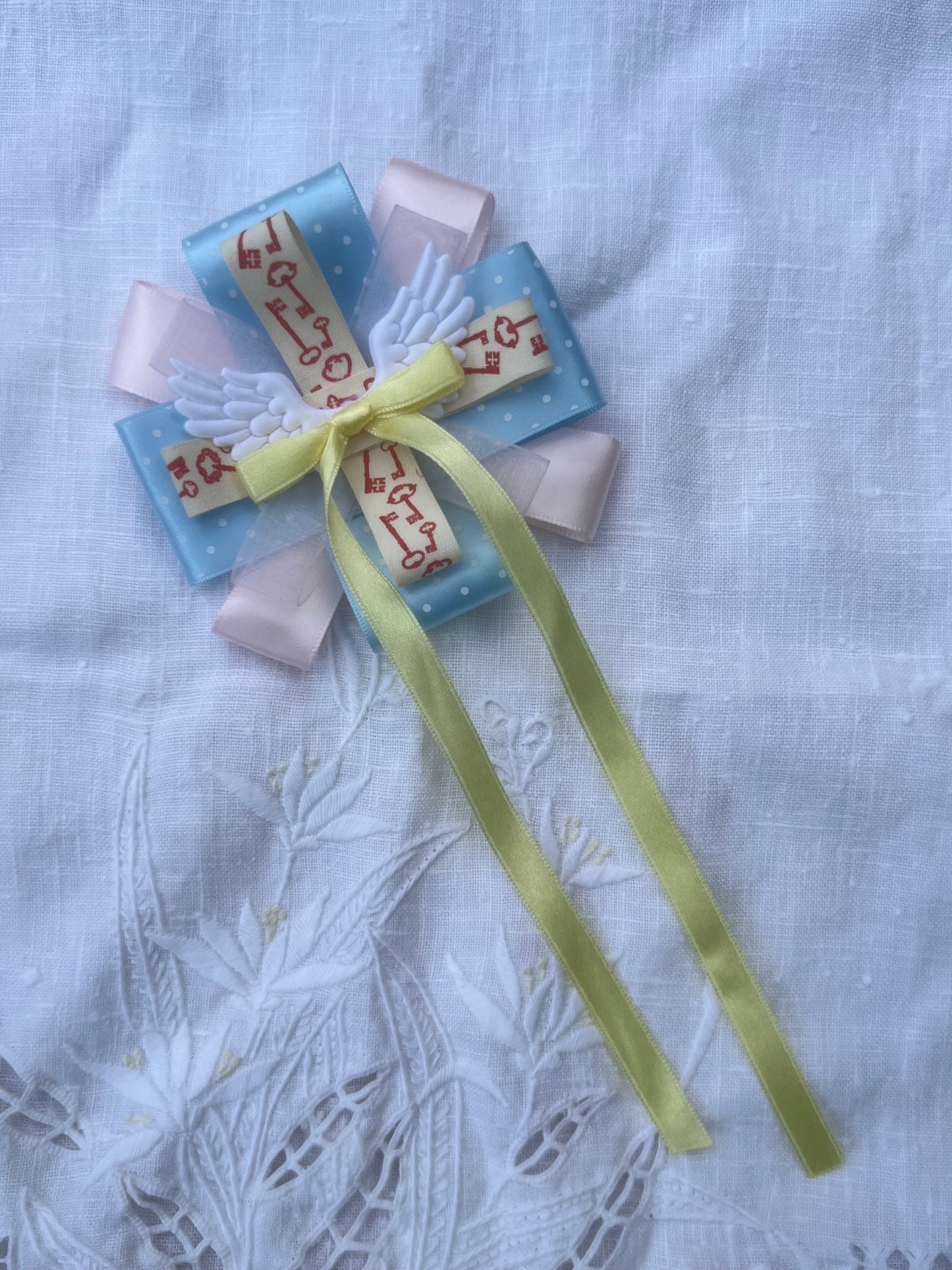 Angel Keys Ribbon Rosette