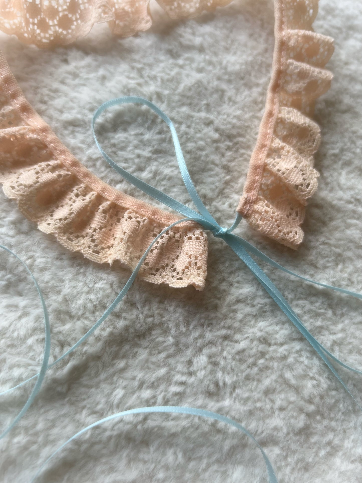Peach Ruffle Lace Collar
