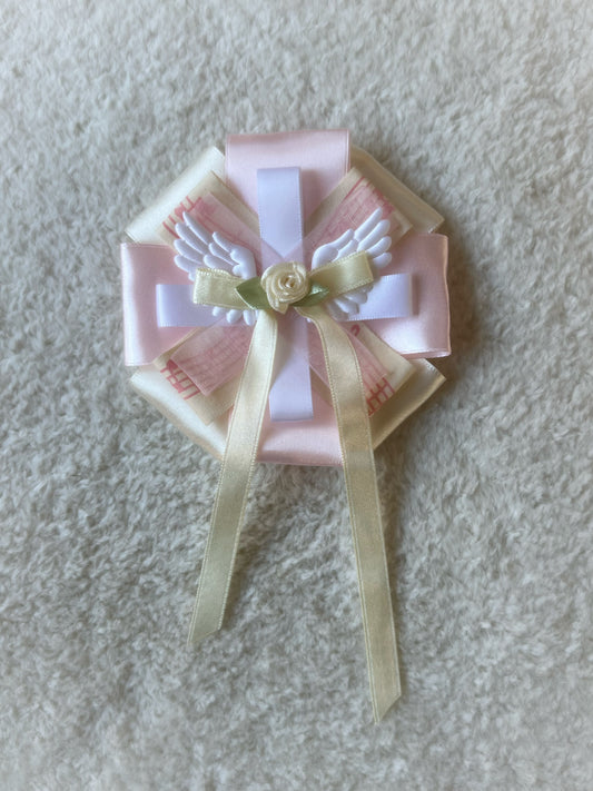 Angel Rosebud Ribbon Rosette
