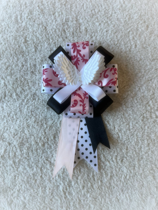 Damask Wing Ribbon Rosette