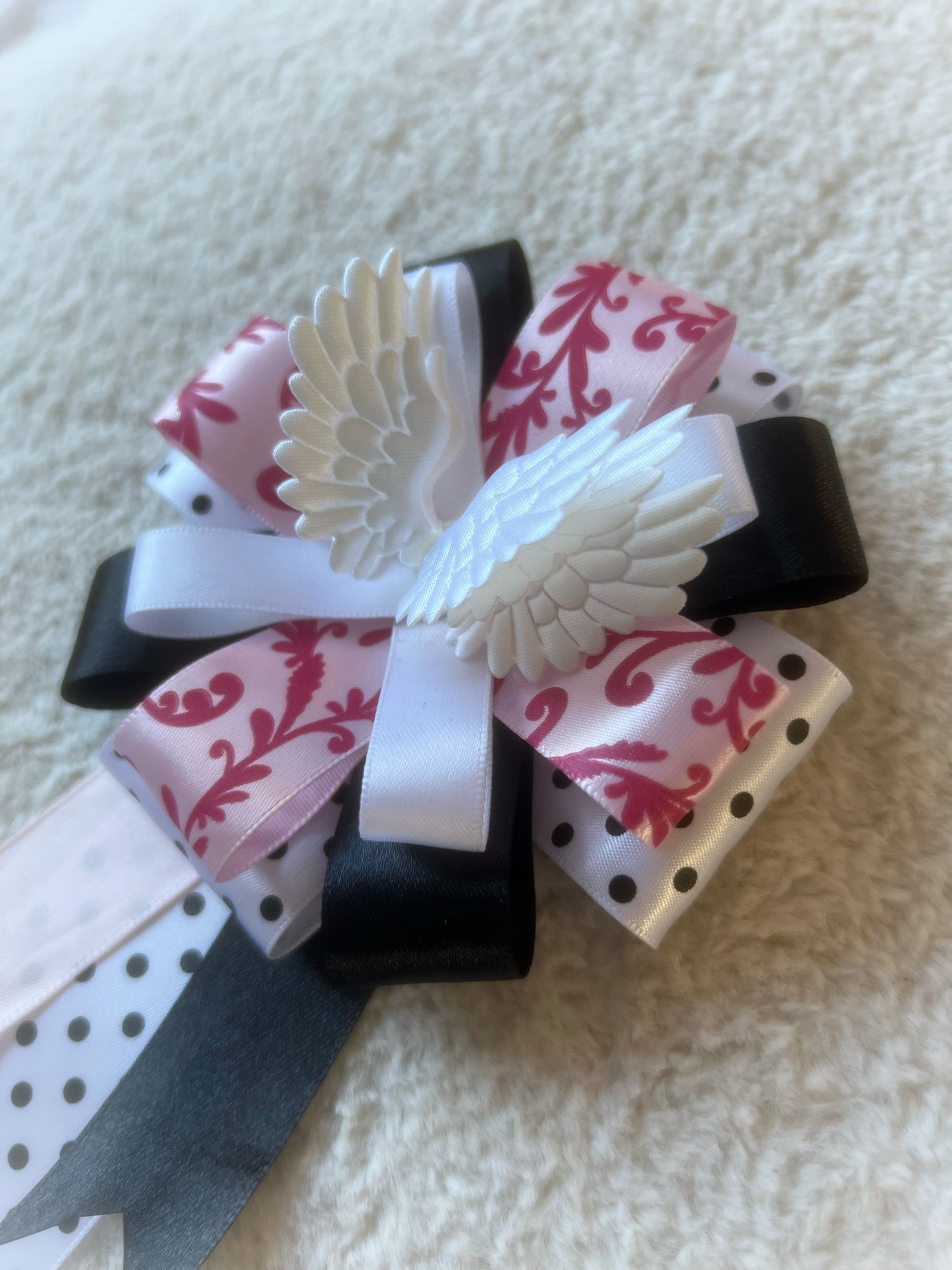 Damask Wing Ribbon Rosette