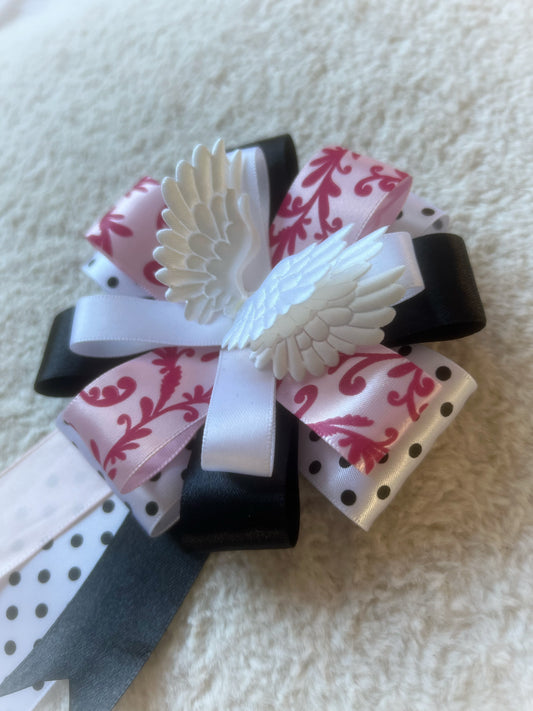 Damask Wing Ribbon Rosette