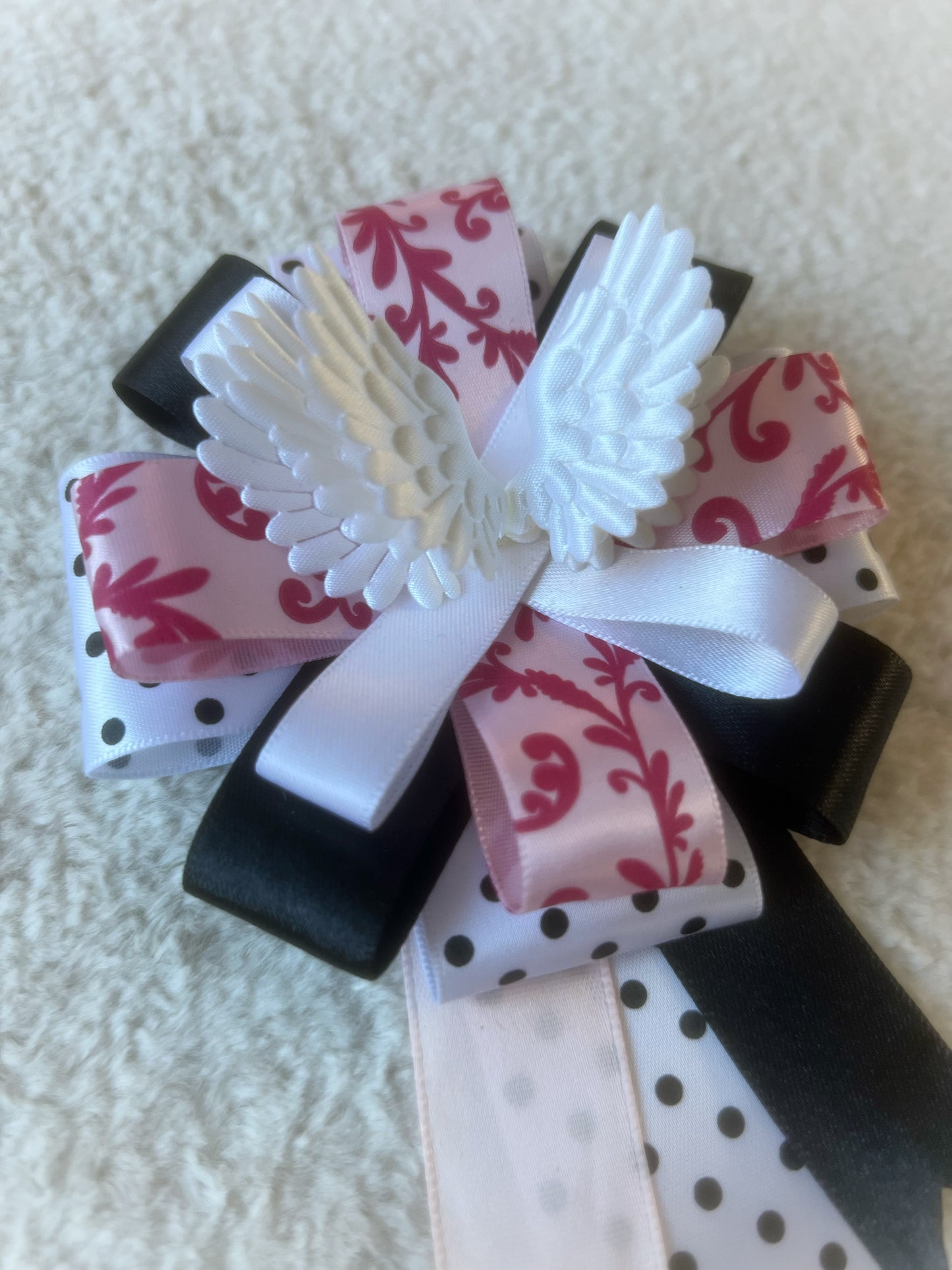 Damask Wing Ribbon Rosette