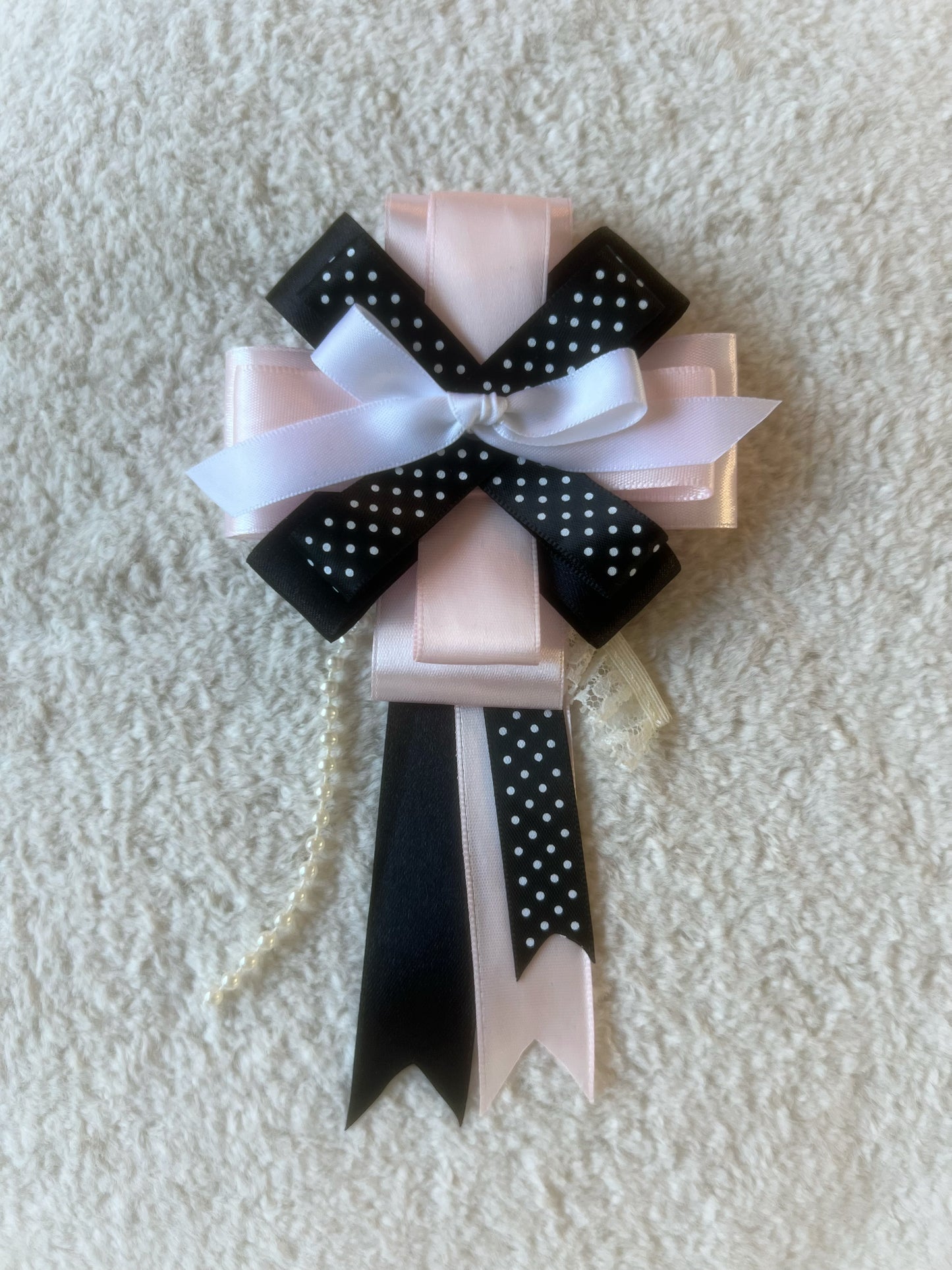Noir Blush Ribbon Rosette