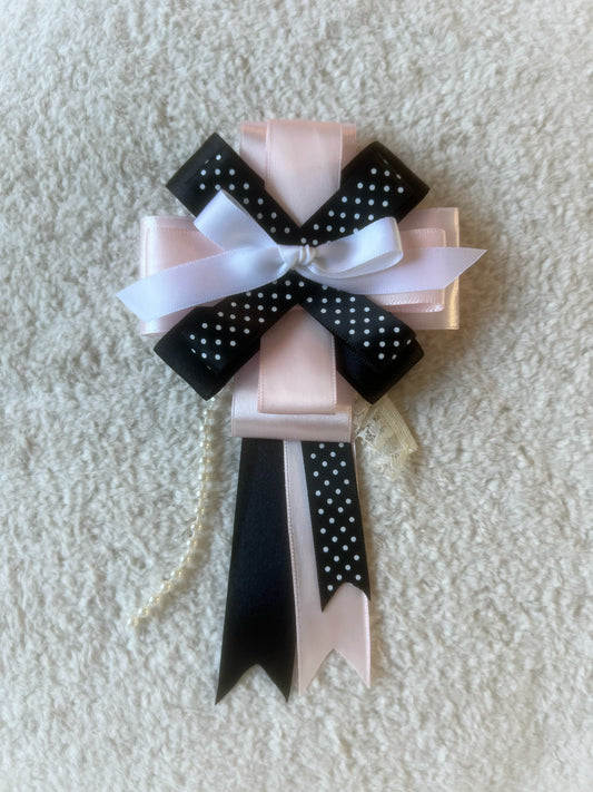 Noir Blush Ribbon Rosette