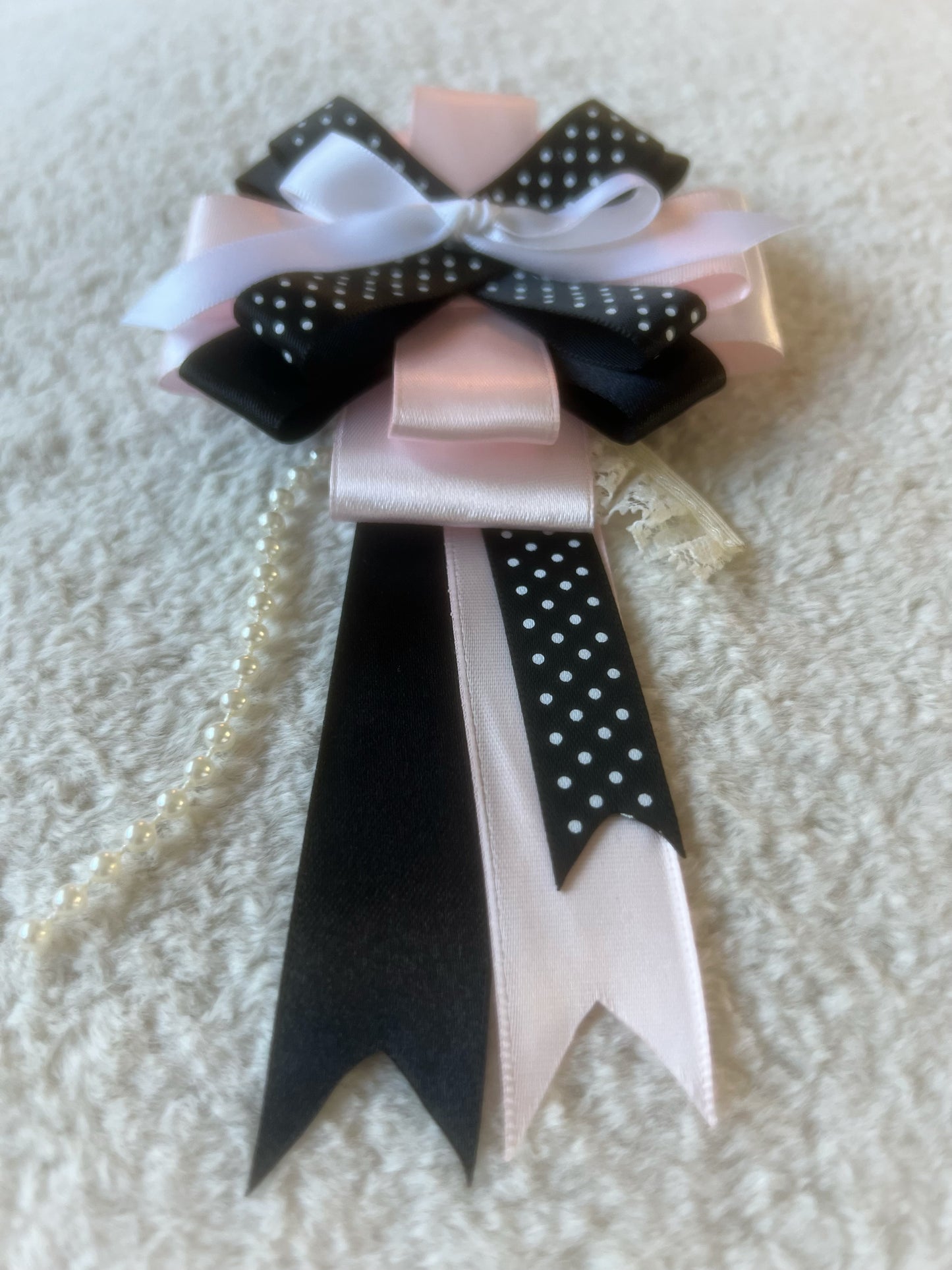Noir Blush Ribbon Rosette