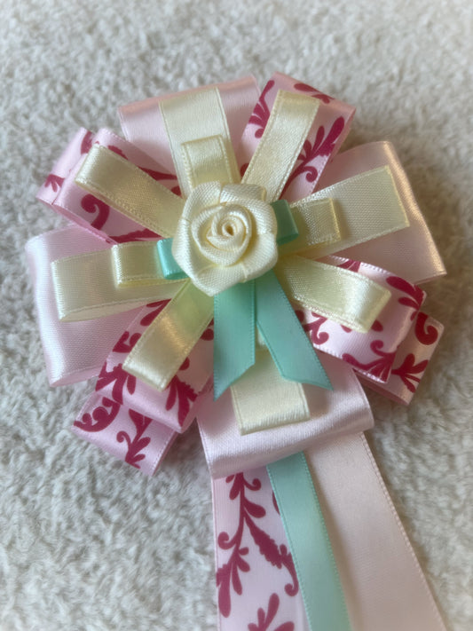 Damask Rose Ribbon Rosette