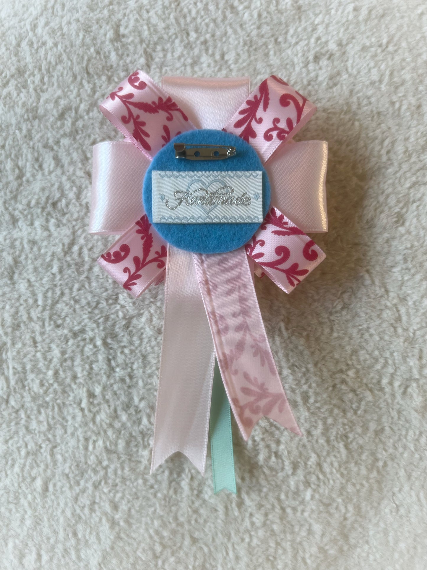 Damask Rose Ribbon Rosette