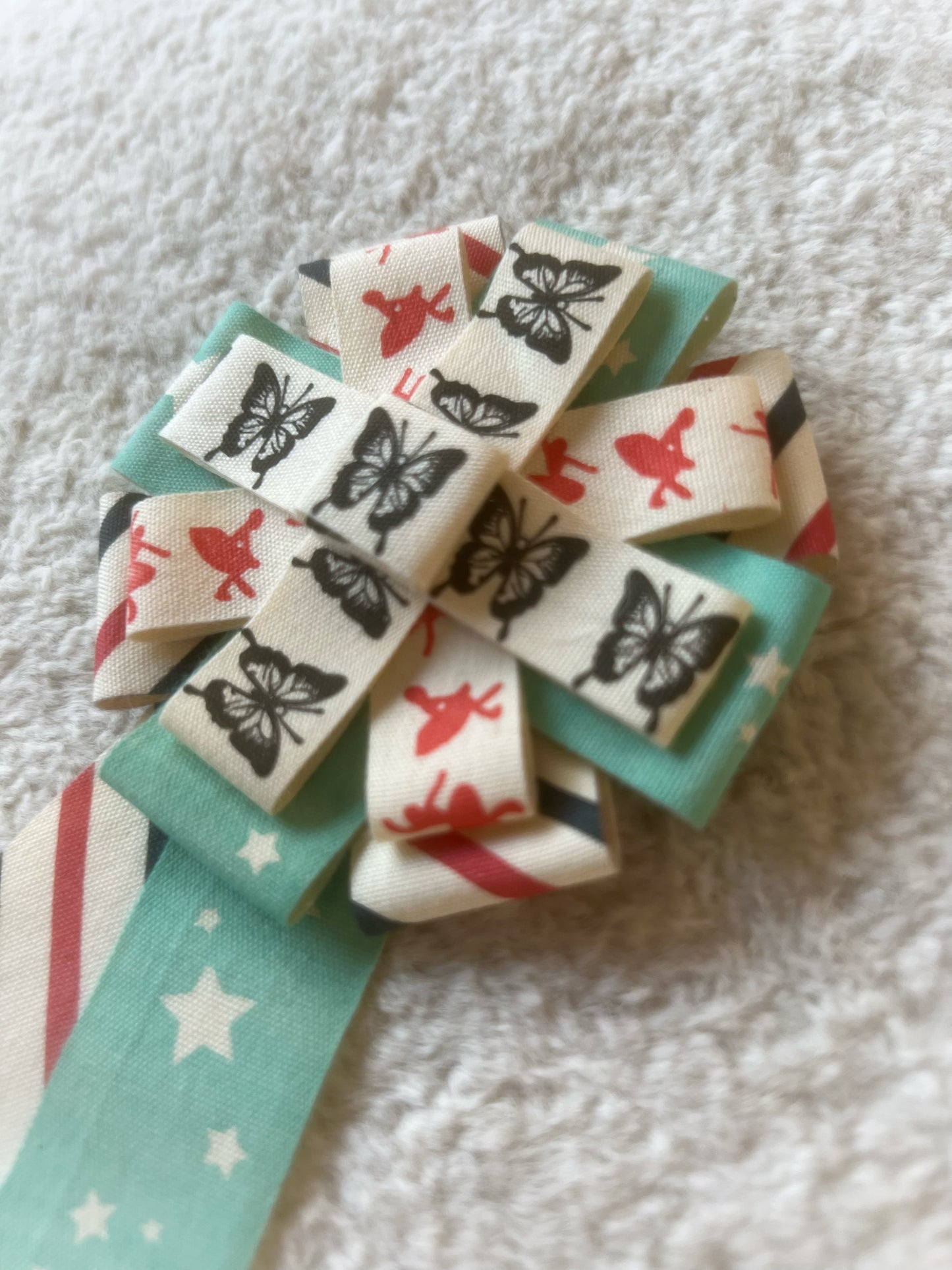 Butterfly & Stars Cotton Ribbon Rosette