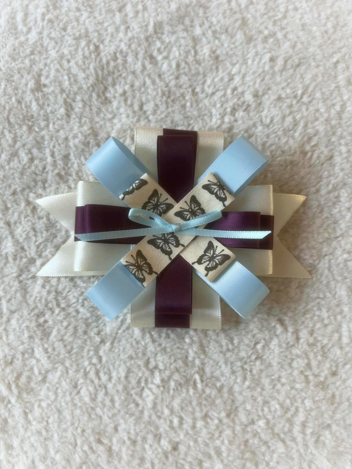 Plum & Butterflies Ribbon Rosette
