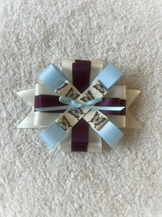 Plum & Butterflies Ribbon Rosette