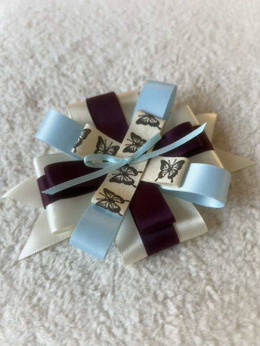 Plum & Butterflies Ribbon Rosette