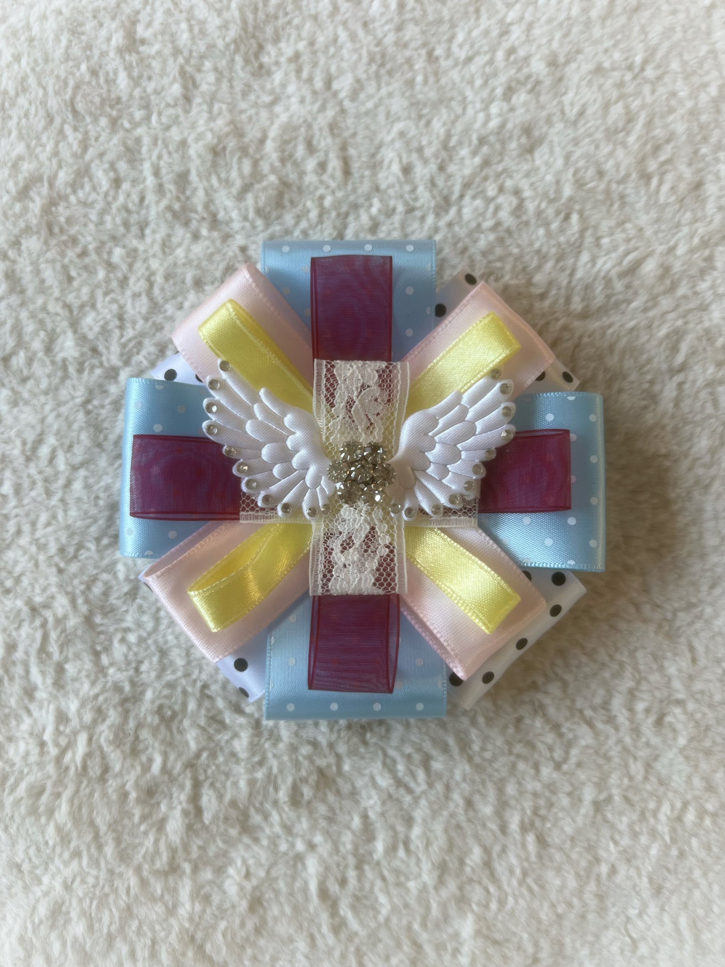 Silver Wing Ribbon Rosette