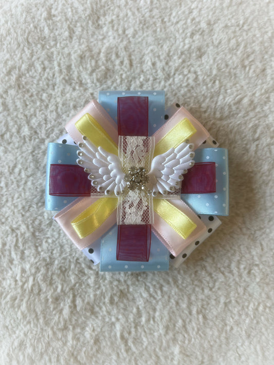 Silver Wing Ribbon Rosette